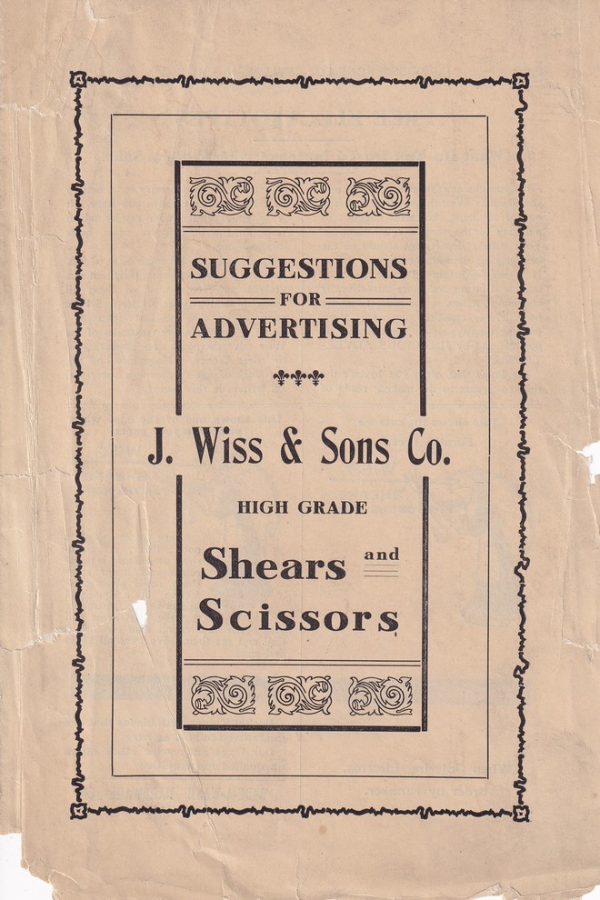 Suggestions For Advertising High Grade Shears and Scissors: Cover