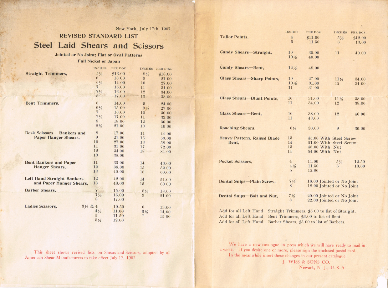 Revised Standard List 1907