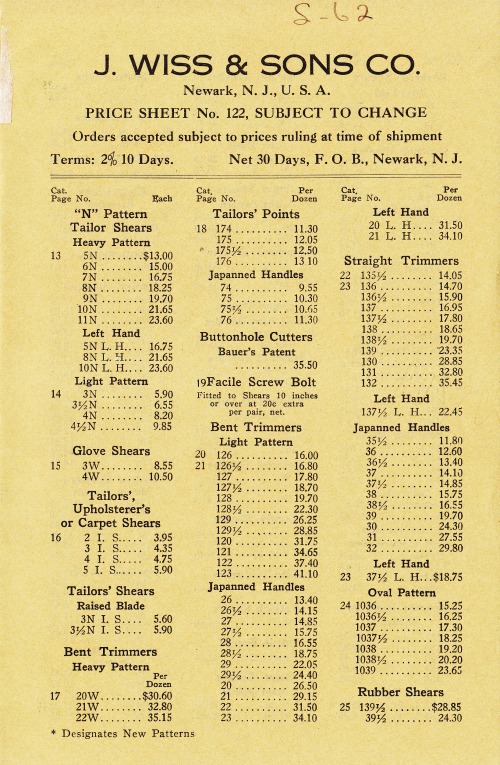 Price-Sheet-No-122-1