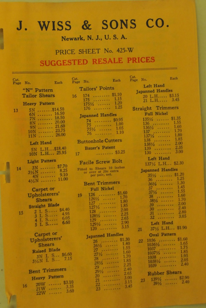Price-Sheet-No-425-W-1