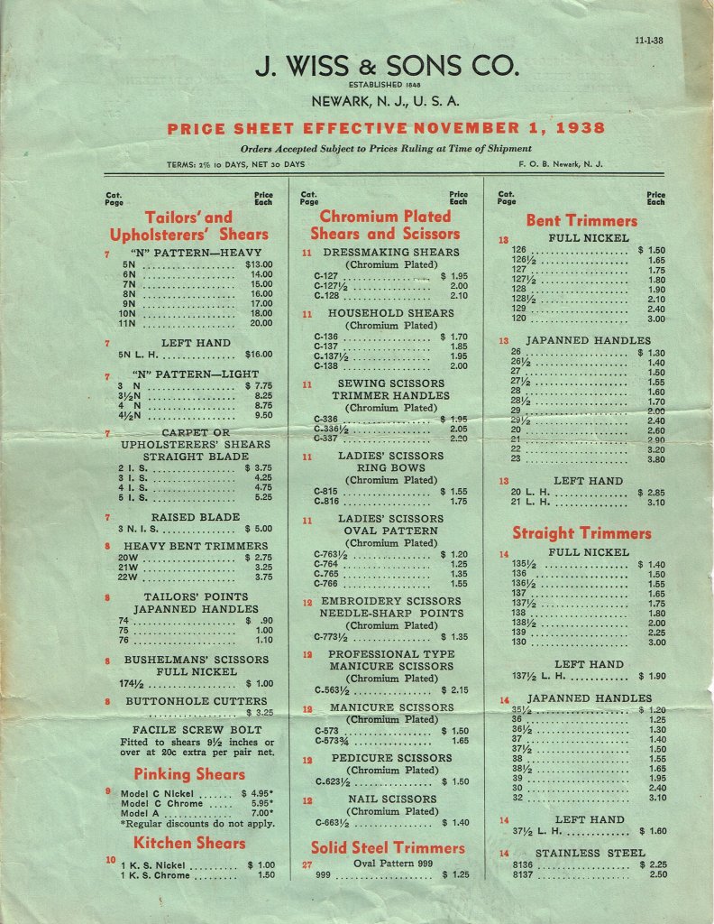 pricelist1938-1