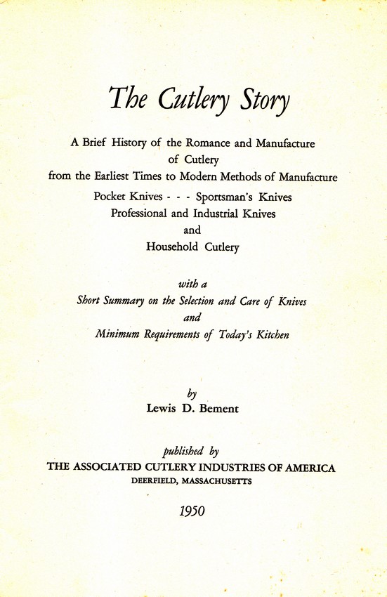 The Cutlery Story: From Stone Age to Steel Age: Page 1