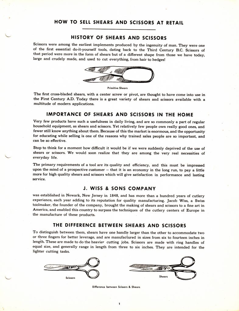 Sales Manual 1950s: Page 1