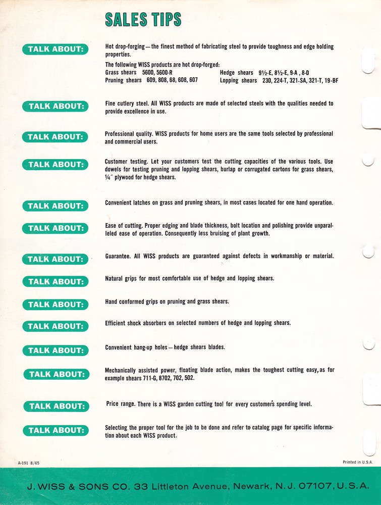 Garden Shears Catalog 1965: Page 12