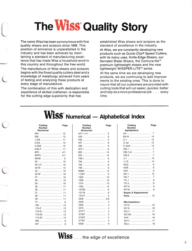 The Cooper Group: Wiss Shears & Scissors Catalog 800-A: Page 3