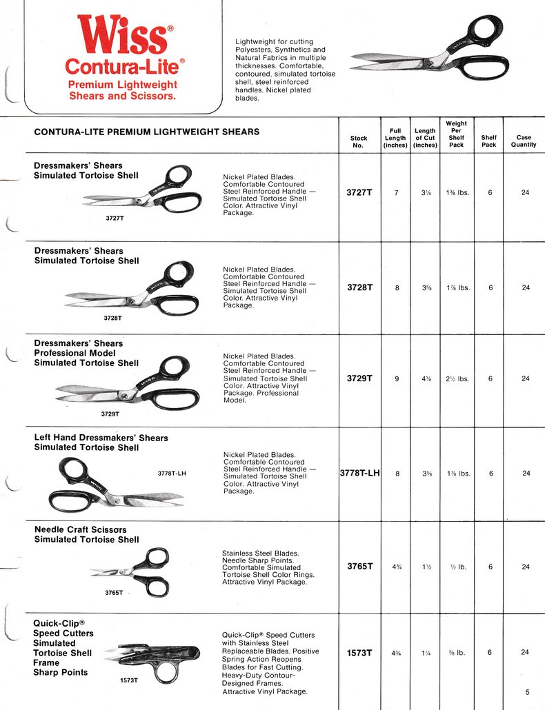 The Cooper Group: Wiss Shears & Scissors Catalog 800-A: Page 5