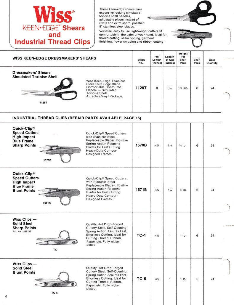 The Cooper Group: Wiss Shears & Scissors Catalog 800-A: Page 6