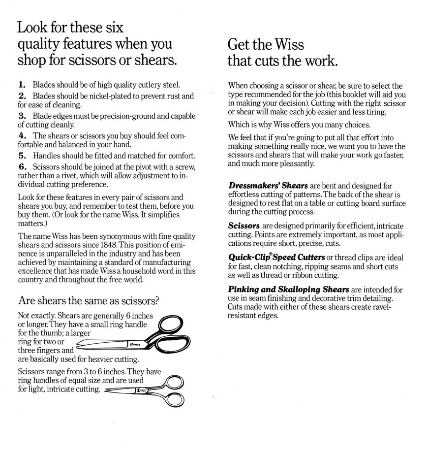 The Cooper Group: Wiss Scissors & Shears For Sewing & Crafts: Page 3