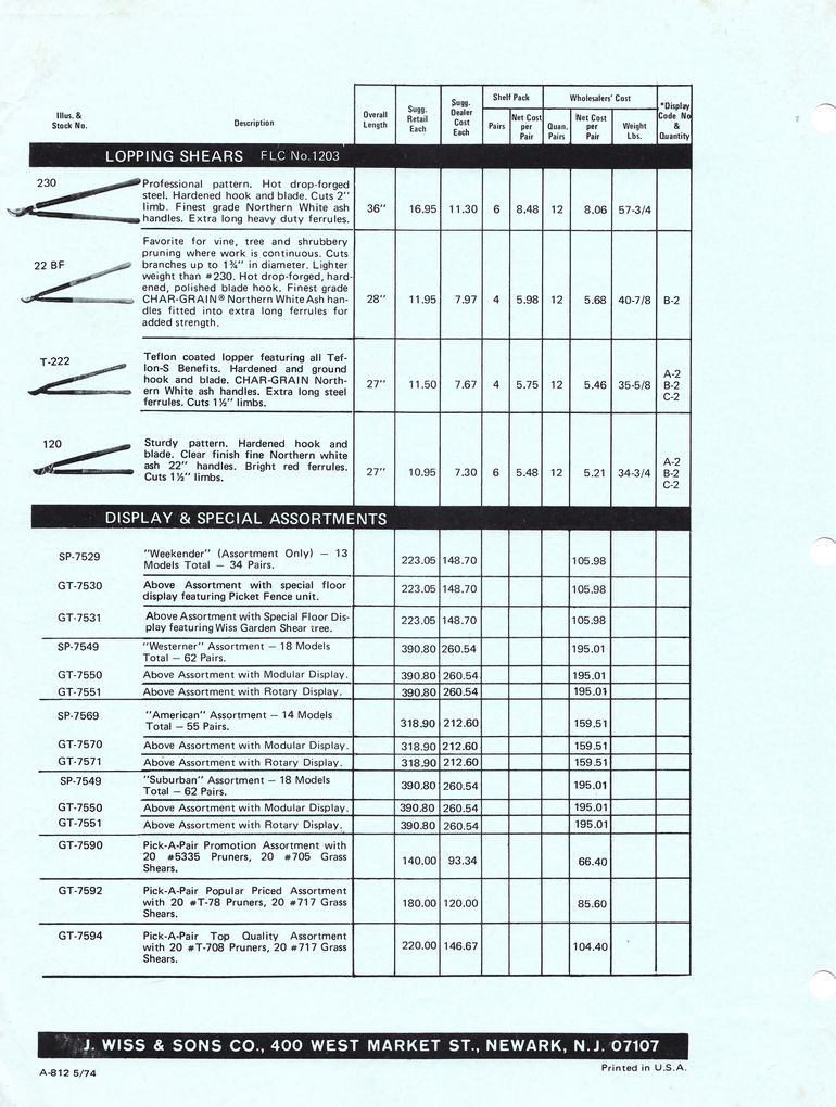 Garden Shears Catalog 1974: Page 12