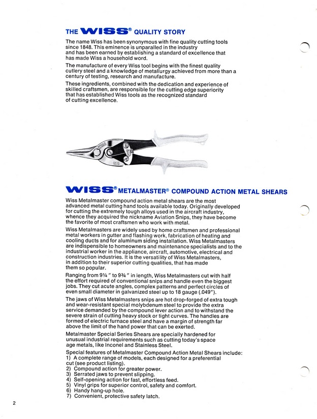 Snips Catalog 1973: Page 2
