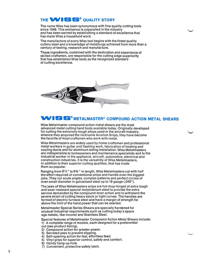 Snips Catalog 1974: Page 2