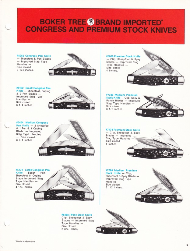 Boker Tree Brand 1976 Catalog: Page 9