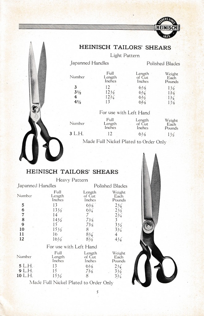 R. Heinisch Sons' Works: Catalog circa 1916+ Without prices: Page 5