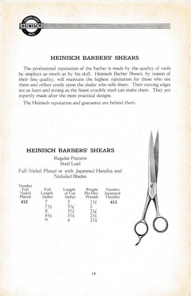 R. Heinisch Sons' Works: Catalog circa 1916+ Without prices: Page 14