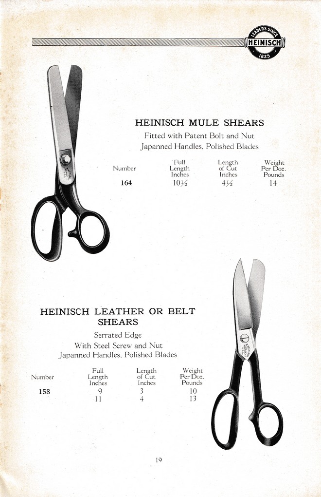 R. Heinisch Sons' Works: Catalog circa 1916+ Without prices: Page 19