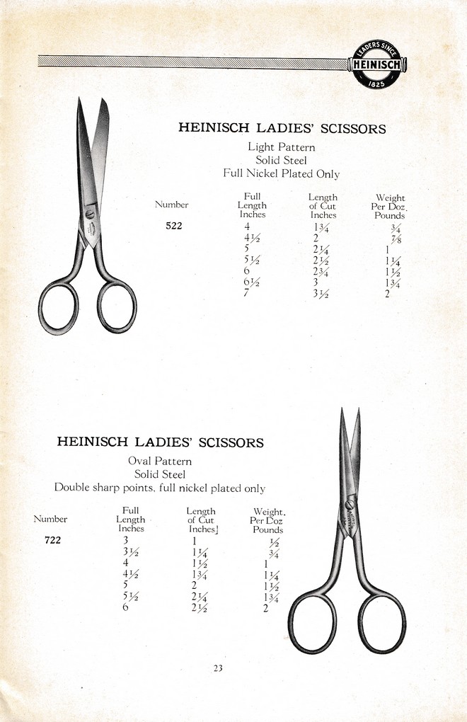 R. Heinisch Sons' Works: Catalog circa 1916+ Without prices: Page 23