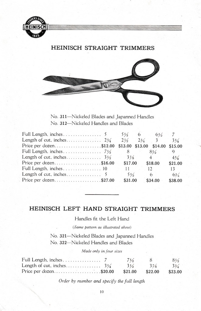 R. Heinisch Sons' Works: Catalog circa 1916+ With prices: Page 10