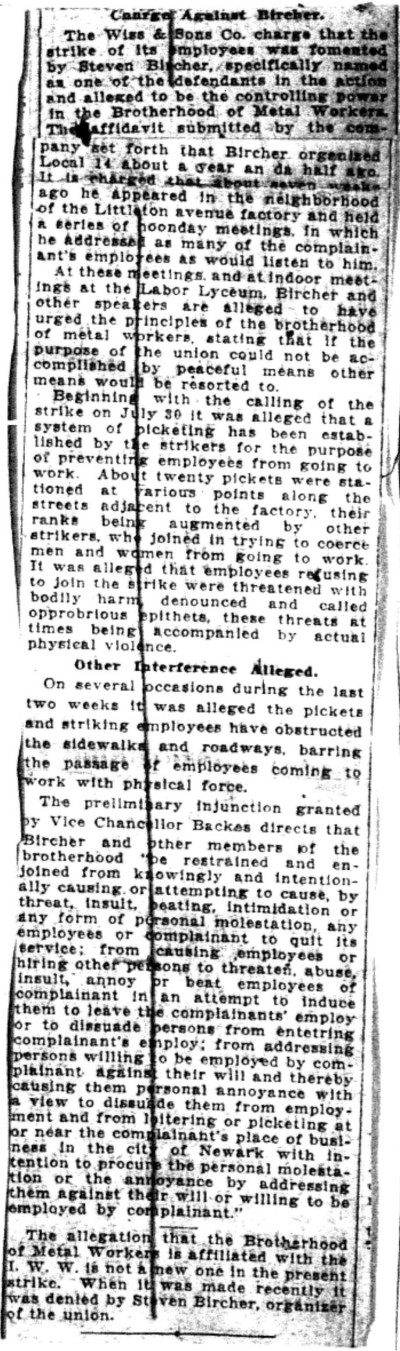 1919-08-26 Metal Workers Union Enjoined