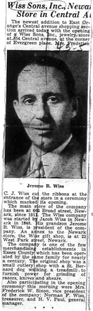 1945-11-27 Wiss Sons opens East Orange Store