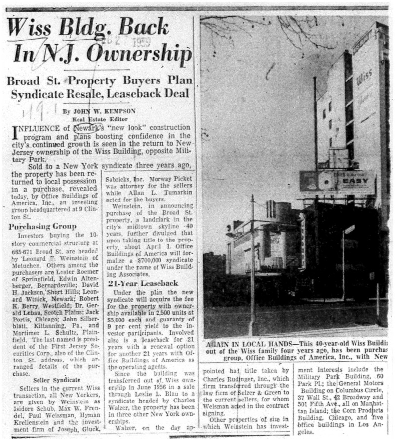 1959-02-27 Wiss Bldg Back in NJ Ownership