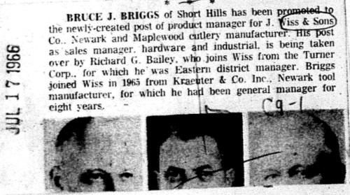 1966-07-17 Bruce J Briggs product manager promotion