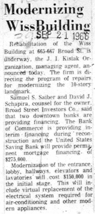 1966-09-21 Moderninzing Wiss Building