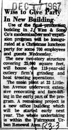 1967-12-17 Wiss to Give Party In New Building