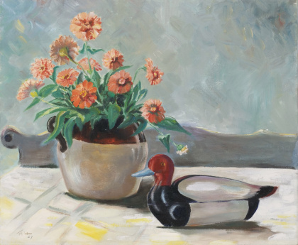 Decoy and vase 1957 acrylic on canvas