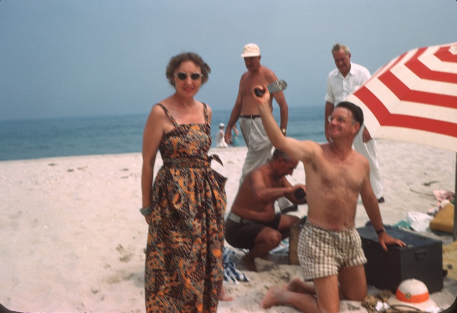 Beach Party Phipps Estate 1949 2 Mildred head being cut off