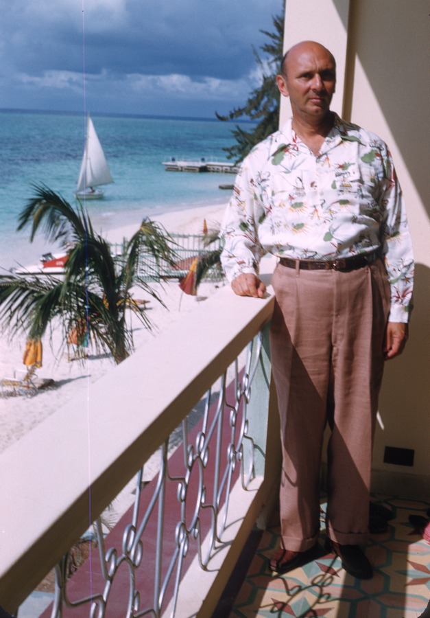 Feb 52 3 Norm on hotel balcony