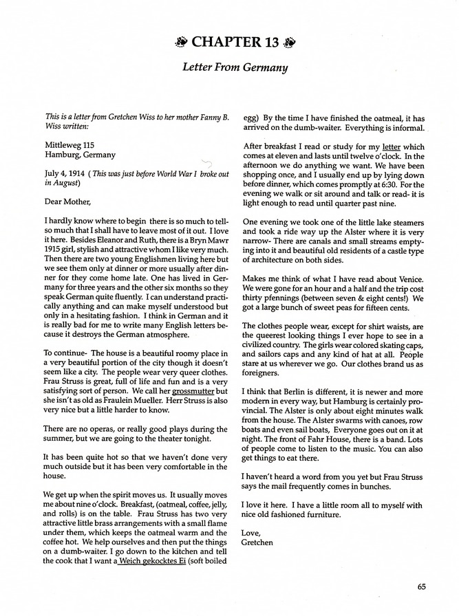 During My Lifetime, by Gretchen Wiss Sinon: Page 65