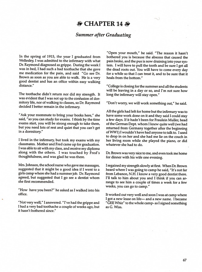 During My Lifetime, by Gretchen Wiss Sinon: Page 67
