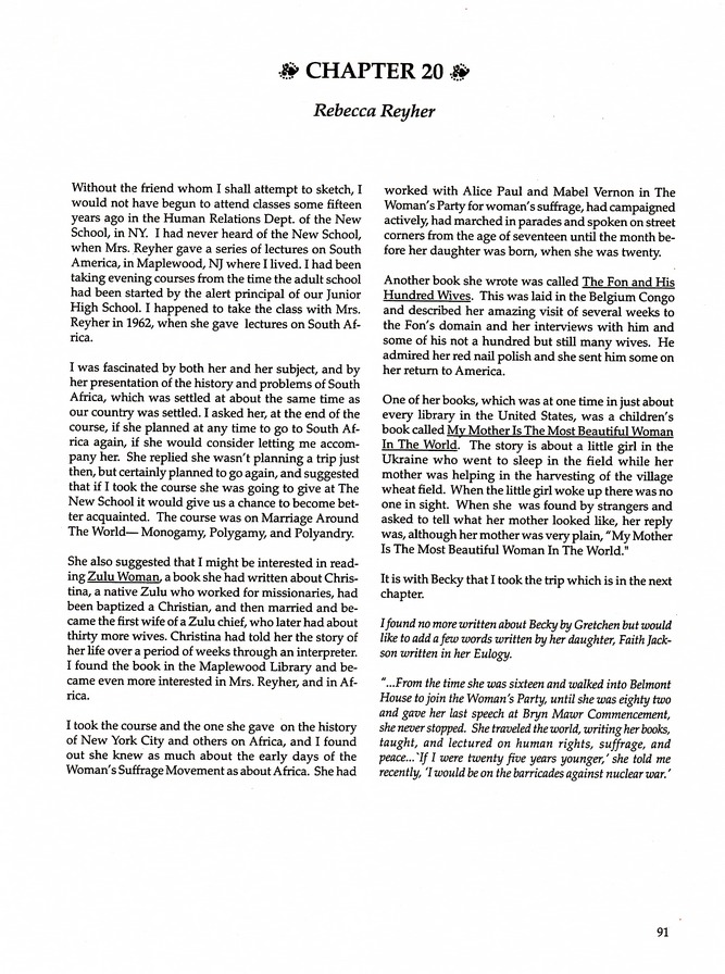 During My Lifetime, by Gretchen Wiss Sinon: Page 91