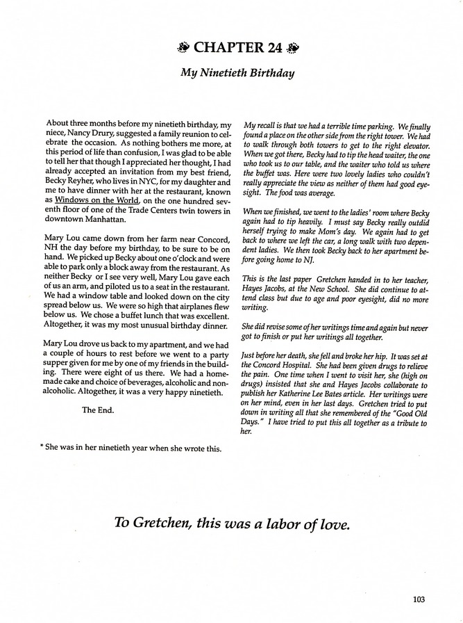 During My Lifetime, by Gretchen Wiss Sinon: Page 103