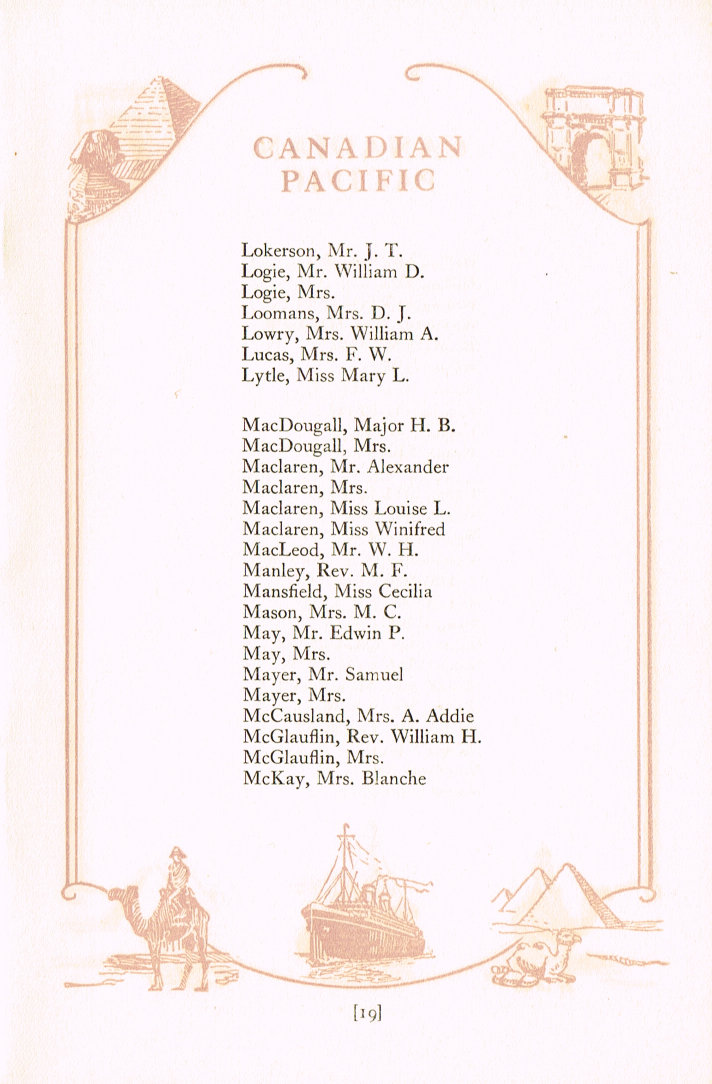 Passenger List: Page 19