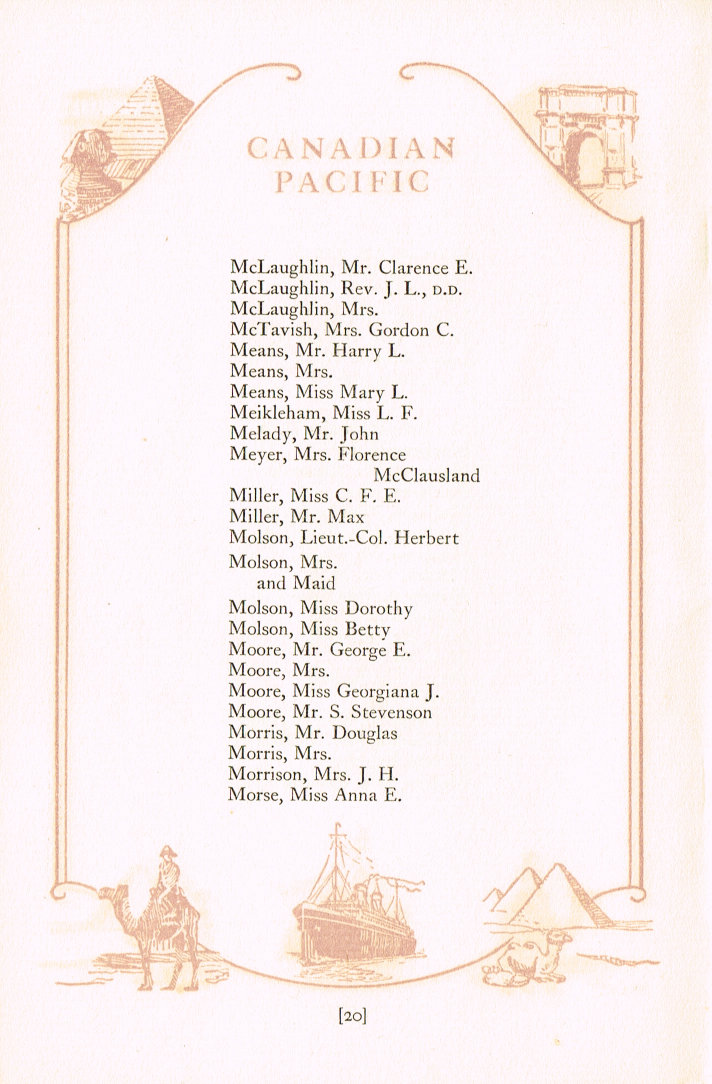 Passenger List: Page 20
