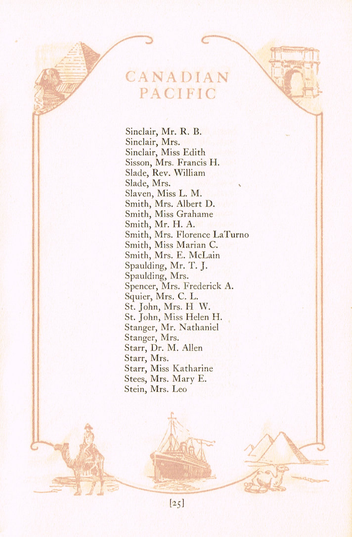 Passenger List: Page 25