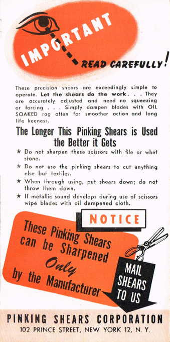 Pinking Shear Corp New Model A 2