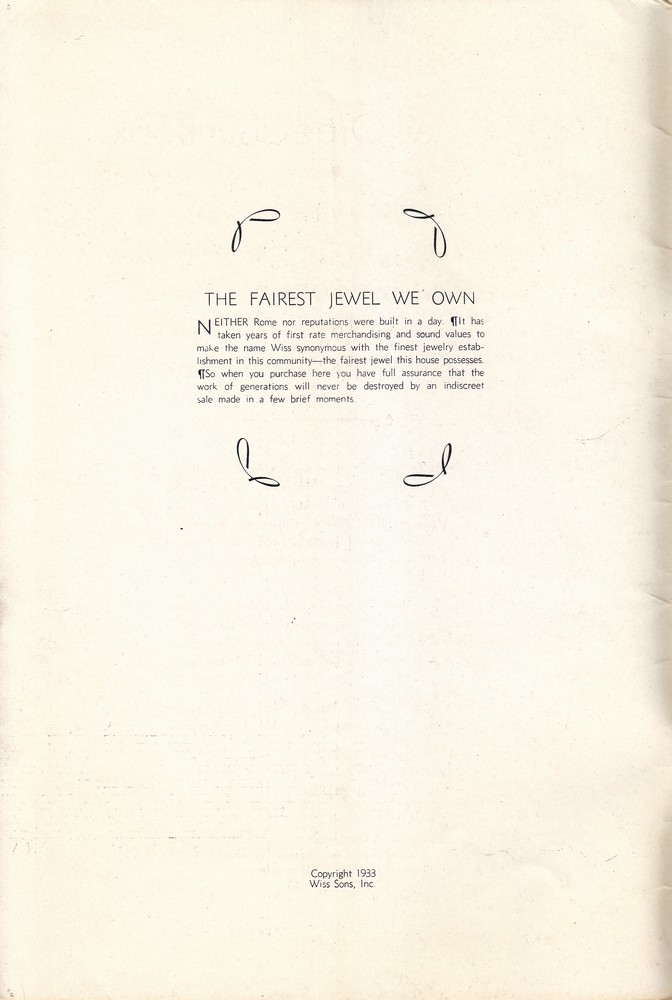 Wiss Sons: 1934 Mail Order Gift Book: Page 1