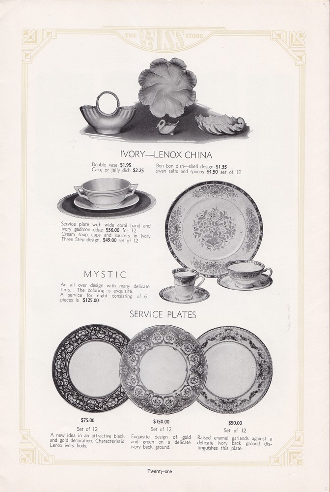 Wiss Sons: 1934 Mail Order Gift Book: Page 21