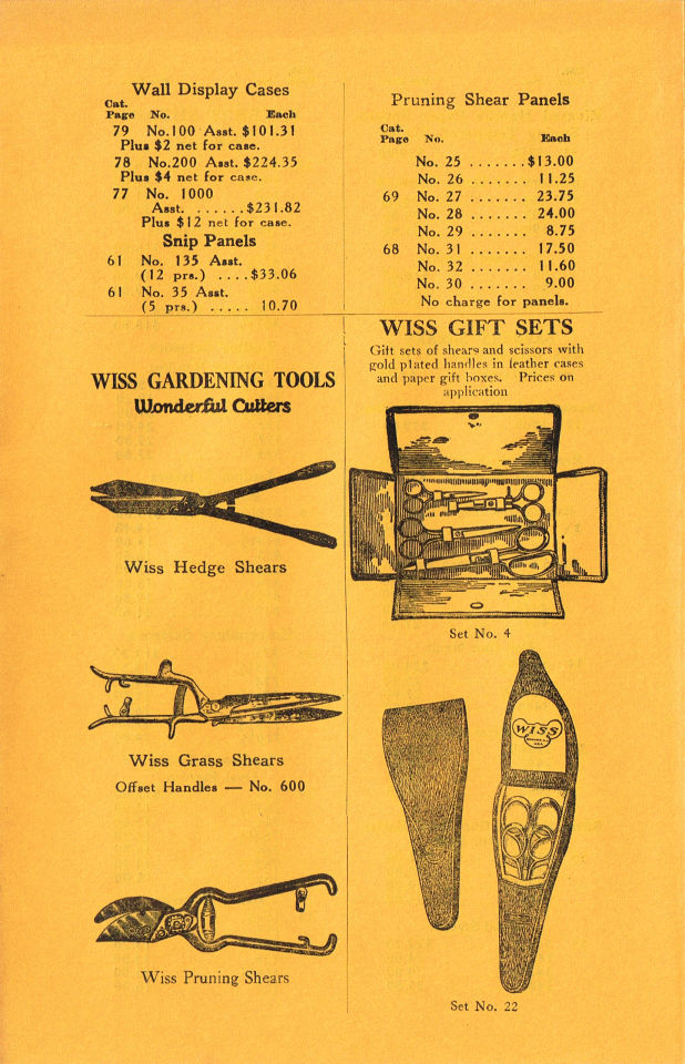 Price List 1929 cost per each 6