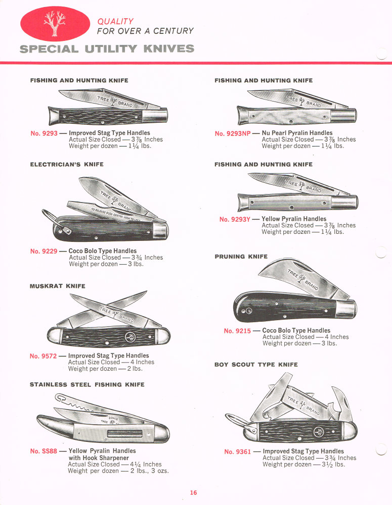 Boker Tree Brand 1966 Pocket Knives Catalog: Page 16