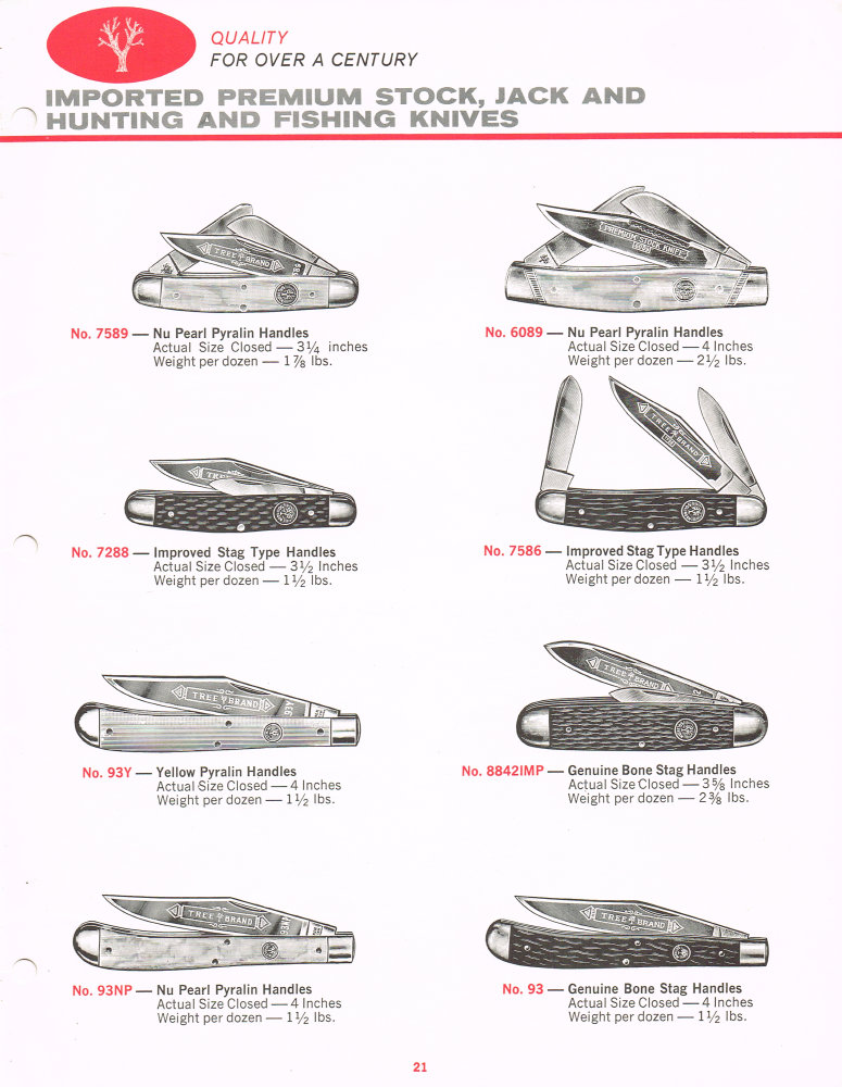 Boker Tree Brand 1966 Pocket Knives Catalog: Page 21