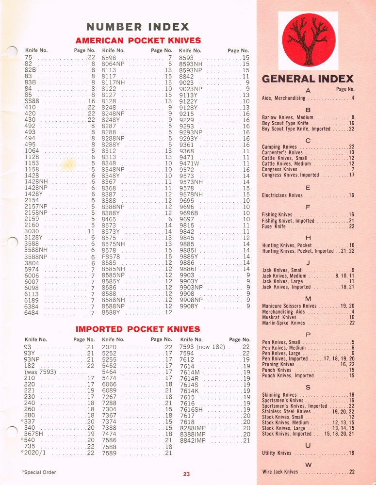 Boker Tree Brand 1966 Pocket Knives Catalog: Page 23